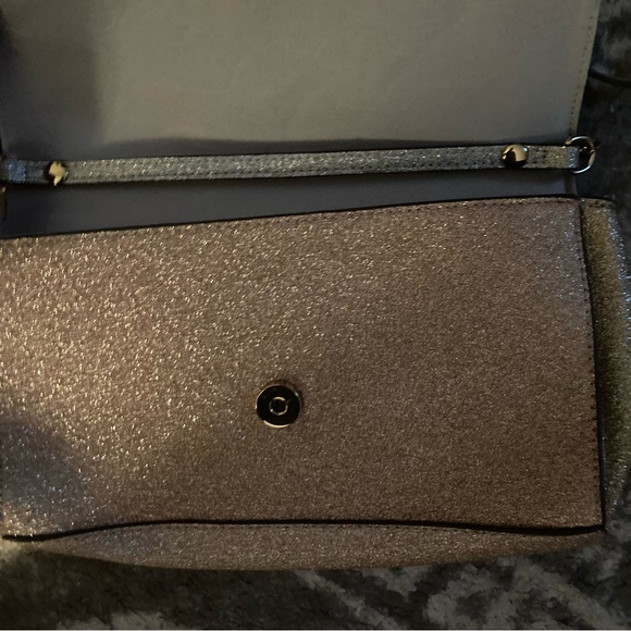 A New Day Pink Silver Glitter Clutch Handbag - Picture 4 of 6
